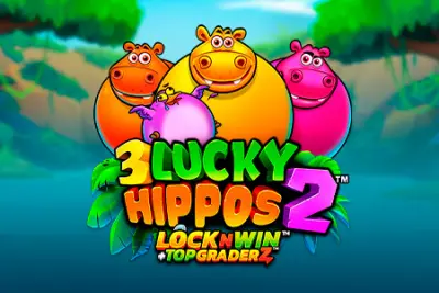 3 Lucky Hippos 2 slot artwork