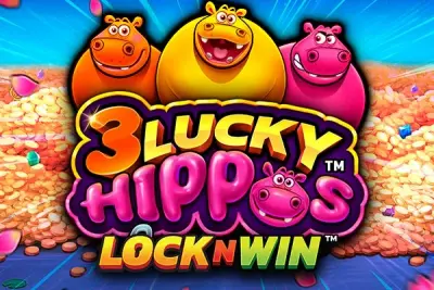 3 Lucky Hippos slot artwork