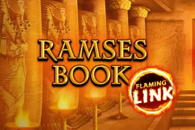 Ramses Book Flaming Link slot artwork
